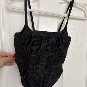 Gilly Hicks Black Satin Top